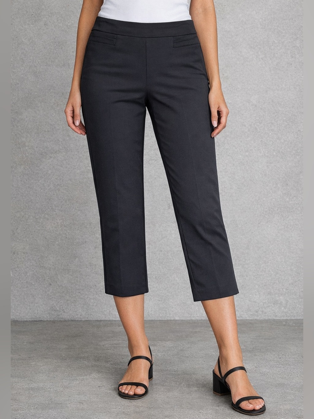 Zac & Rachel Black Cropped Straight-Leg Pants